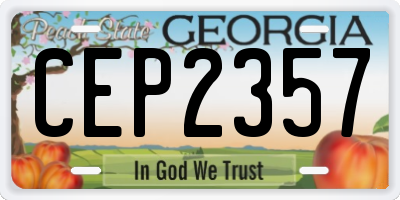 GA license plate CEP2357