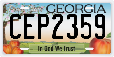 GA license plate CEP2359
