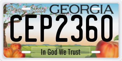 GA license plate CEP2360