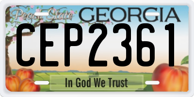 GA license plate CEP2361