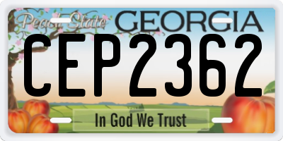 GA license plate CEP2362
