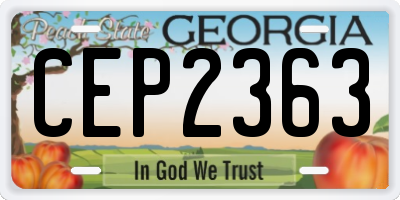 GA license plate CEP2363