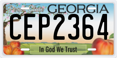 GA license plate CEP2364