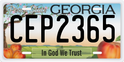 GA license plate CEP2365
