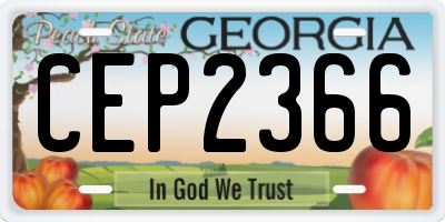 GA license plate CEP2366