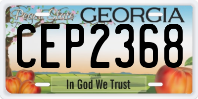 GA license plate CEP2368