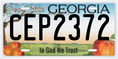 GA license plate CEP2372