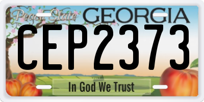 GA license plate CEP2373