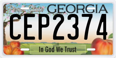 GA license plate CEP2374