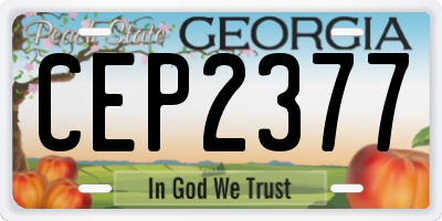 GA license plate CEP2377