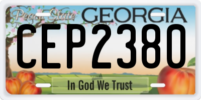 GA license plate CEP2380