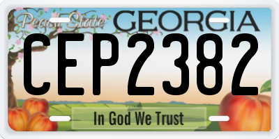 GA license plate CEP2382