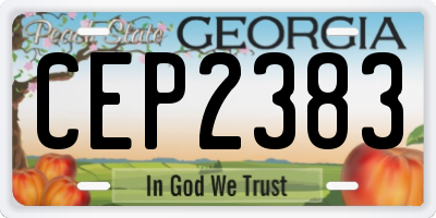 GA license plate CEP2383
