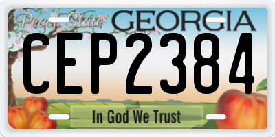 GA license plate CEP2384