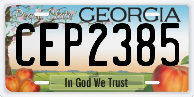 GA license plate CEP2385