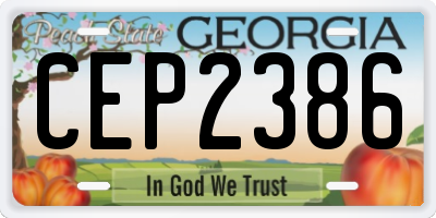 GA license plate CEP2386