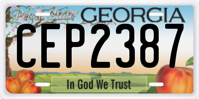GA license plate CEP2387