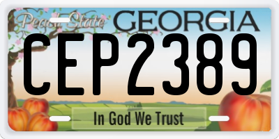 GA license plate CEP2389