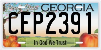 GA license plate CEP2391