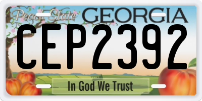 GA license plate CEP2392
