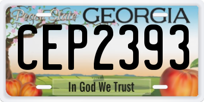 GA license plate CEP2393