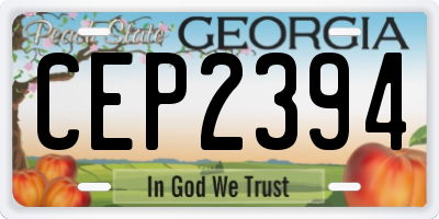 GA license plate CEP2394