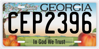 GA license plate CEP2396