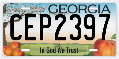 GA license plate CEP2397