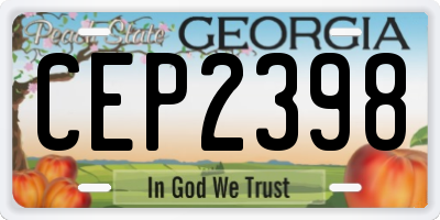 GA license plate CEP2398