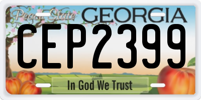 GA license plate CEP2399