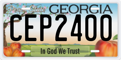 GA license plate CEP2400