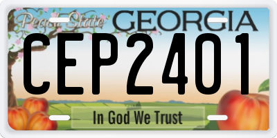 GA license plate CEP2401