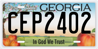 GA license plate CEP2402