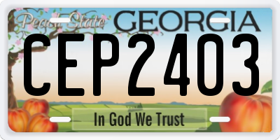 GA license plate CEP2403