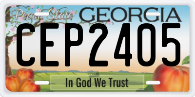 GA license plate CEP2405