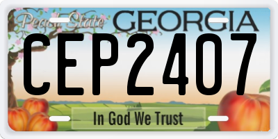 GA license plate CEP2407