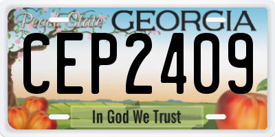 GA license plate CEP2409