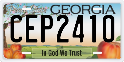 GA license plate CEP2410
