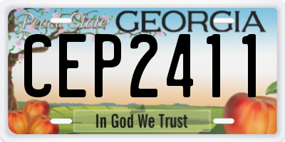 GA license plate CEP2411