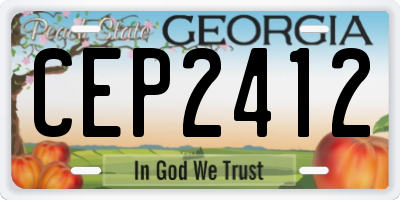 GA license plate CEP2412