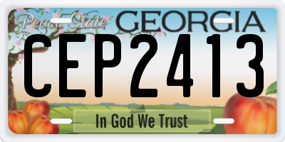 GA license plate CEP2413