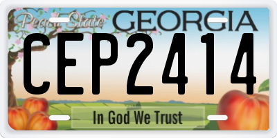GA license plate CEP2414