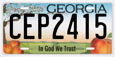 GA license plate CEP2415