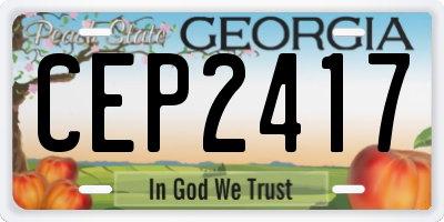GA license plate CEP2417