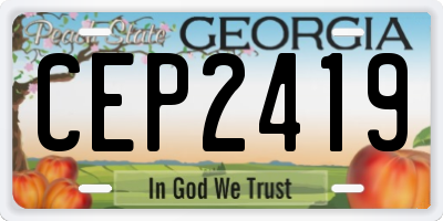 GA license plate CEP2419