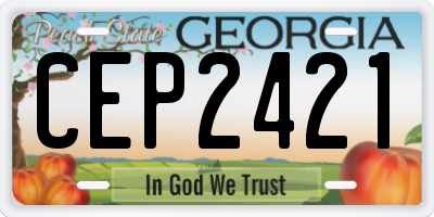 GA license plate CEP2421