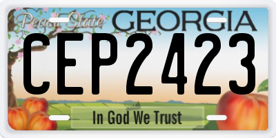 GA license plate CEP2423