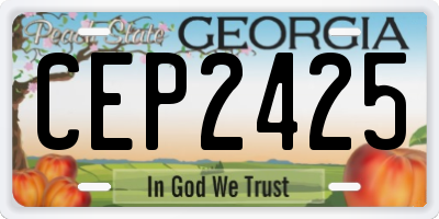 GA license plate CEP2425