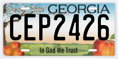 GA license plate CEP2426