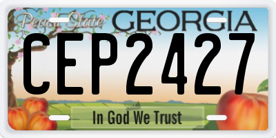 GA license plate CEP2427